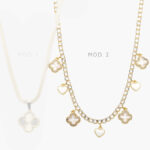 Collar Flores Madre Perla Chapa de Oro 611