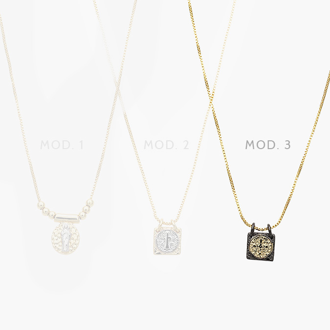 mmarca110 Collar Escapulario San Benito Chapa de Oro 296 - Image 1