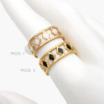 Anillo Rombos Esmalte Acero Inoxidable 432