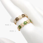 Anillo Flor Esmalte Acero Inoxidable 437