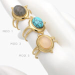 Anillo Piedra Acrílico Acero Inoxidable 443