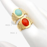 Anillo Piedra Acrílico Acero Inoxidable 446