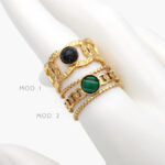 Anillo Piedra Acrílico Acero Inoxidable 449