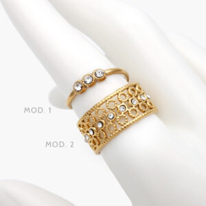 Anillo Zirconias Acero Inoxidable 451