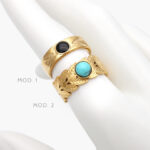 Anillo Piedra Acrílico Acero Inoxidable 452