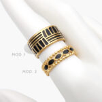 Anillo Esmalte Negro Acero Inoxidable 453