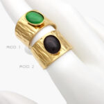 Anillo Piedra Acrílico Ajustable Acero Inoxidable 457