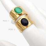 Anillo Piedra Acrílico Ajustable Acero Inoxidable 458