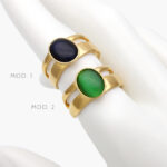 Anillo Piedra Acrílico Ajustable Acero Inoxidable 461