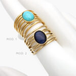 Anillo Piedra Acrílico Ajustable Acero Inoxidable 470