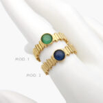 Anillo Piedra Acrílico Ajustable Acero Inoxidable 471