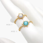 Anillo Piedra Acrílico Ajustable Acero Inoxidable 475