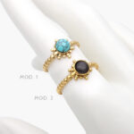 Anillo Piedra Acrílico Ajustable Acero Inoxidable 477