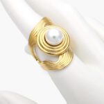 Anillo Chunky Perla Acero Inoxidable 482