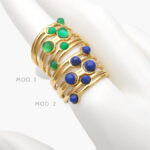 Anillo Piedra Acrílico Ajustable Acero Inoxidable 483