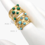 Anillo Piedra Acrílico Ajustable Acero Inoxidable 484