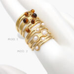 Anillo Piedra Acrílico Ajustable Acero Inoxidable 485