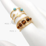 Anillo Piedra Acrílico Ajustable Acero Inoxidable 490