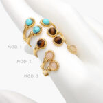 Anillo Piedra Acrílico Ajustable Acero Inoxidable 491