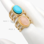 Anillo Piedra Acrílico Ajustable Acero Inoxidable 492