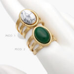 Anillo Piedra Acrílico Ajustable Acero Inoxidable 493