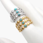 Anillo Piedra Acrílico Ajustable Acero Inoxidable 495