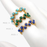 Anillo Piedra Acrílico Ajustable Acero Inoxidable 496