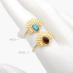 Anillo Piedra Acrílico Ajustable Acero Inoxidable 497