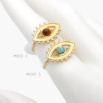 Anillo Piedra Acrílico Ajustable Acero Inoxidable 499