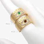 Anillo Piedra Acrílico Ajustable Acero Inoxidable 501