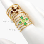 Anillo Piedra Acrílico Ajustable Acero Inoxidable 505