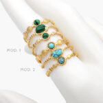 Anillo Piedra Acrílico Ajustable Acero Inoxidable 507