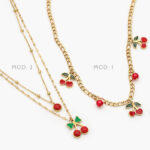 Collar Layer Cerezas Acero Inoxidable 506