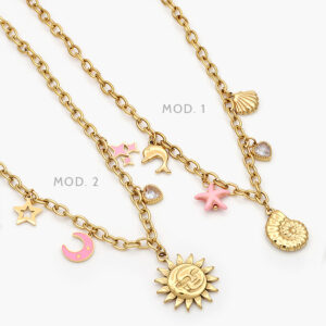Collar Figuras Astros & Mar Acero Inoxidable 509