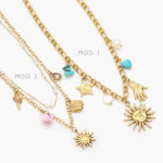 Collar Layer Figuras Sol Acero Inoxidable 512