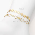 Tobillera Corazón Caritas Acero Inoxidable 55