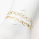 Tobillera Corazones Acero Inoxidable 56