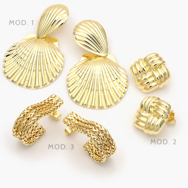 Aretes Chapa de Oro 622 - Image 1