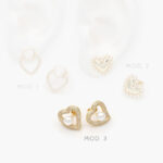 Aretes Corazón Perla Chapa de Oro 628 - Modelo 1