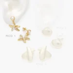 Aretes Perla Chapa de Oro 629
