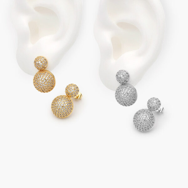 Aretes Zirconia Chapa de Oro 630 - Image 1