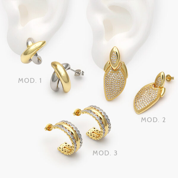 Aretes Chapa de Oro 636 - Image 1