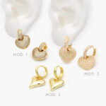 Arracadas Corazones Chapa de Oro 874