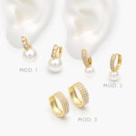 Arracadas Perlas Chapa de Oro 877