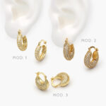 Arracadas Zirconia Chapa de Oro 882