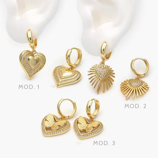 Hoops Corazón Chapa de Oro 889 - Image 1