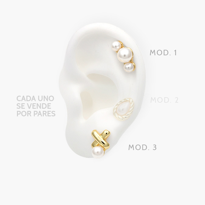 CA50414 Broqueles Perlas Chapa de Oro 414 - Image 1