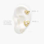 Broqueles Corazón Perlas Chapa de Oro 415