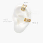 Cuffs Zirconia Chapa de Oro 118