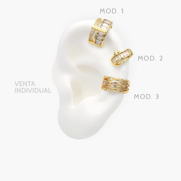 Cuffs Zirconia Chapa de Oro 118 - Image 1